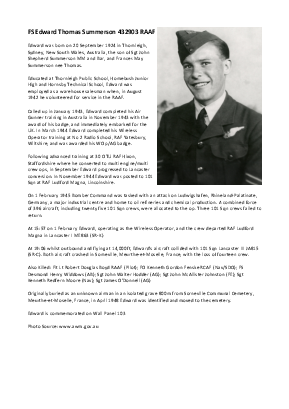 A preview of a PDF biography for Summerson, Edward Thomas